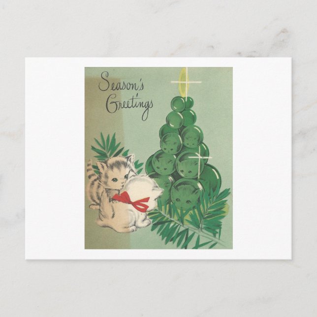 Postal Festiva Gatitos de la temporada de cosecha (Anverso)