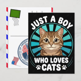 Postal Festiva Gato Atigrado Pata Felino EE. UU. Día de la Indepe