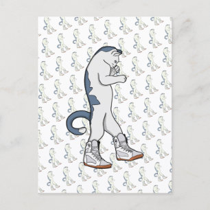 Postal Festiva Gato Boxer Urbano en Zapatilla Luchador