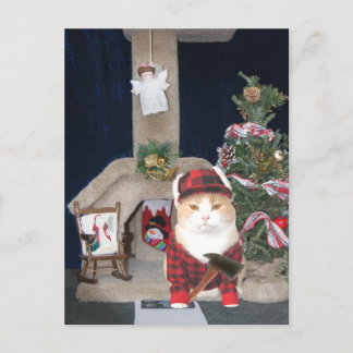 Postal Festiva Gato condo de Navidades graciosos de personalizabl