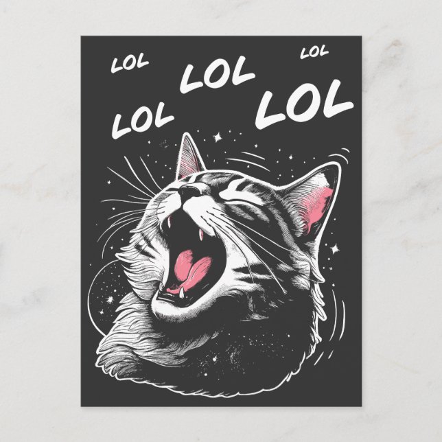 Postal Festiva Gato de LOL Laughing (Anverso)