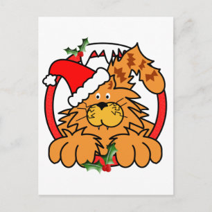 Postal Festiva Gato de Marmalade en los Navidades