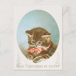 Postal Festiva Gato de Navidades de Coquette de Victoria
