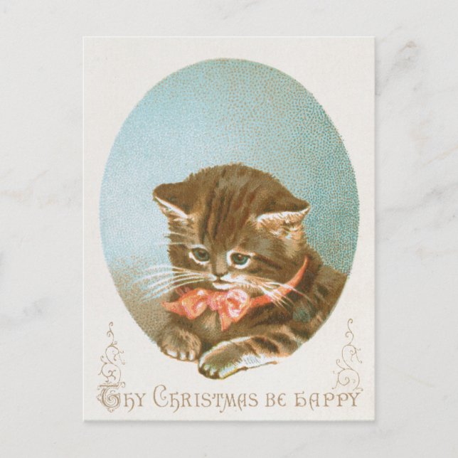 Postal Festiva Gato de Navidades de Coquette de Victoria (Anverso)