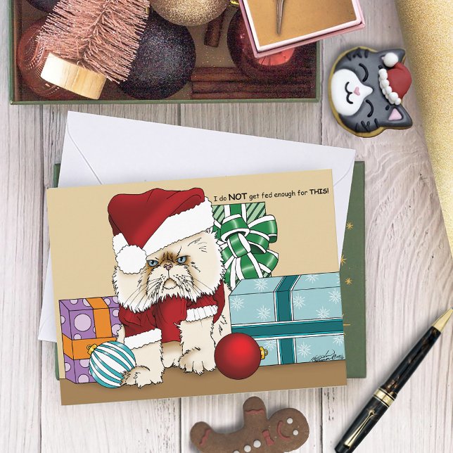 Postal Festiva Gato de Navidades persas (Subido por el creador)