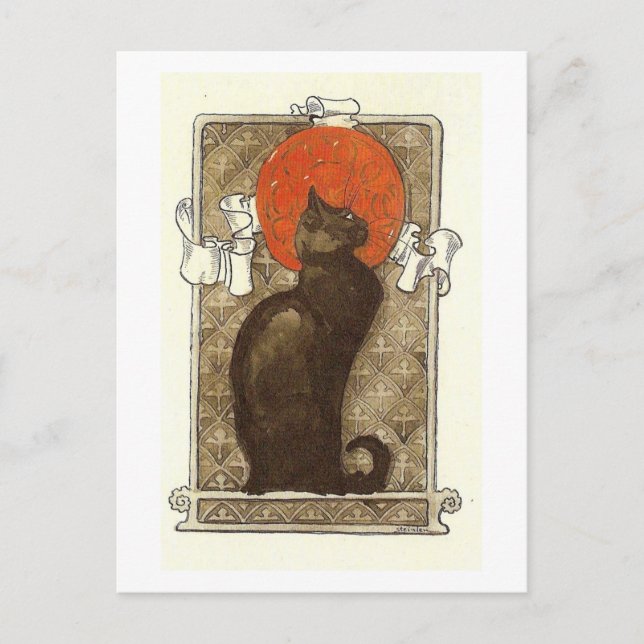 Postal Festiva Gato de Steinlein - Art Nouveau (Anverso)