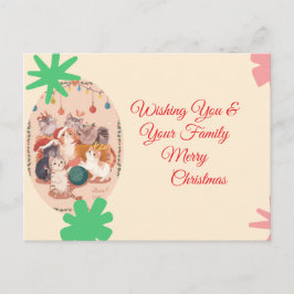 Postal Festiva Gato divertido estético personalizado