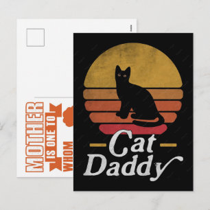 Postal Festiva Gato divertido, mamá de gato, regalo de gato para 
