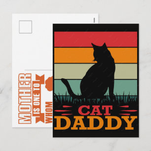 Postal Festiva Gato divertido, mamá de gato, regalo de gato para 