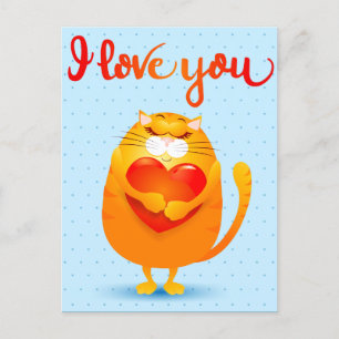 Postal Festiva Gato enamorado