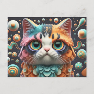 Postal Festiva Gato lindo arte gatito gatitos graciosos gatos ani