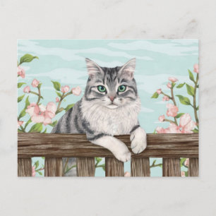 Postal Festiva Gato lindo arte gatito gatitos graciosos gatos ani