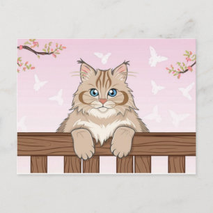 Postal Festiva Gato lindo arte gatito gatitos graciosos gatos ani