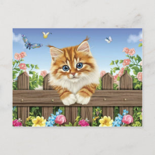 Postal Festiva Gato lindo arte gatito gatitos graciosos gatos ani