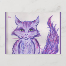 Postal Festiva gato morado