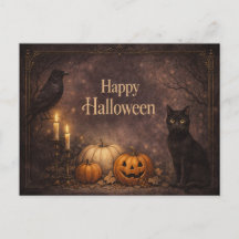 Gato negro gótico de Halloween