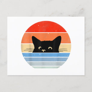 Postal Festiva Gato retro, amante del gato, dueño del gato, gato 