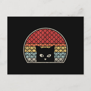 Postal Festiva Gato Retro Vintage