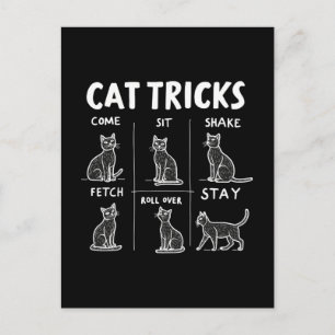 Postal Festiva Gato trucos Purr-Fectamente Hilarious Feline Fun