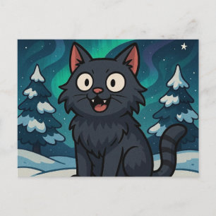 Postal Festiva Gato Yule navideño islandés