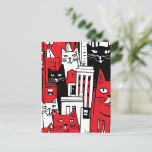 Postal Festiva Gatos en Nueva York 