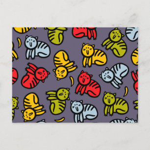 Postal Festiva Gatos más bananas