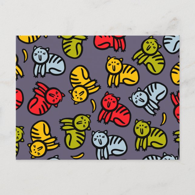 Postal Festiva Gatos más bananas (Anverso)
