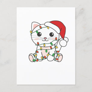 Postal Festiva Gatos Navidades Animales de Invierno Gatos