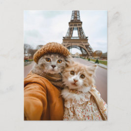Postal Festiva Gatos románticos de París