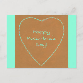 Postal Festiva Geek Broken Lines Green Heart Valentcards