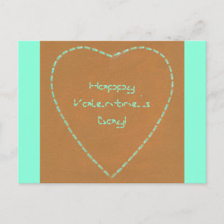 Postal Festiva Geek Broken Lines Green Heart Valentcards