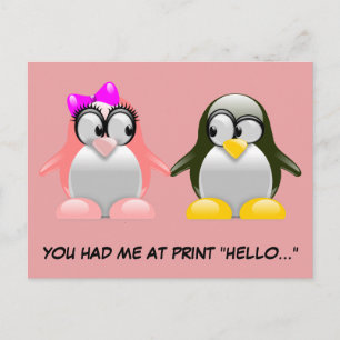 Postal Festiva Geek De Computadora Valentine: Lenguaje de program