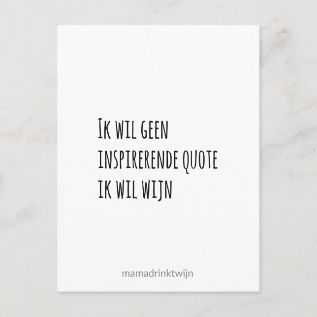 Postal Festiva Geen inspirerende quote, grappige quote kaart (Anverso)