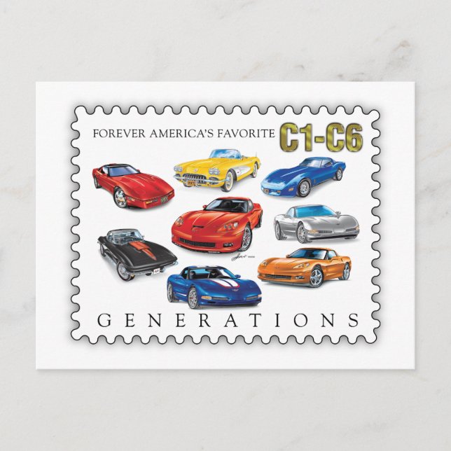 POSTAL FESTIVA GENERACIONES DEL ARTE AUTOMOVILÍSTICO (Anverso)