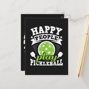 Postal Festiva Gente Feliz Juega Pickleball - Jugador de Paleta