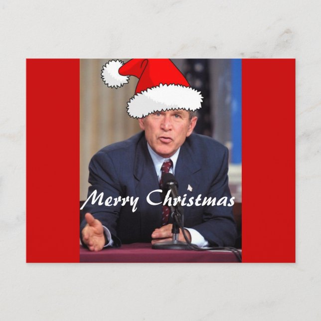 Postal Festiva George W. Bush Navidades Humor (Anverso)