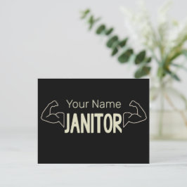 Postal Festiva Gerente De Instalaciones De Diseño De Janitor O Cu