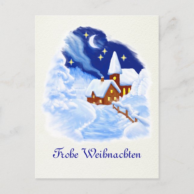 Postal Festiva German Merry Christmas Postcard (Anverso)