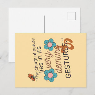 Postal Festiva Gestos Muy Recatados / Recatado; Mariposa, Flores