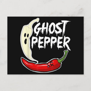 Postal Festiva Ghost Pepper Funny Spicny Hot Halloween Ghost Pepp