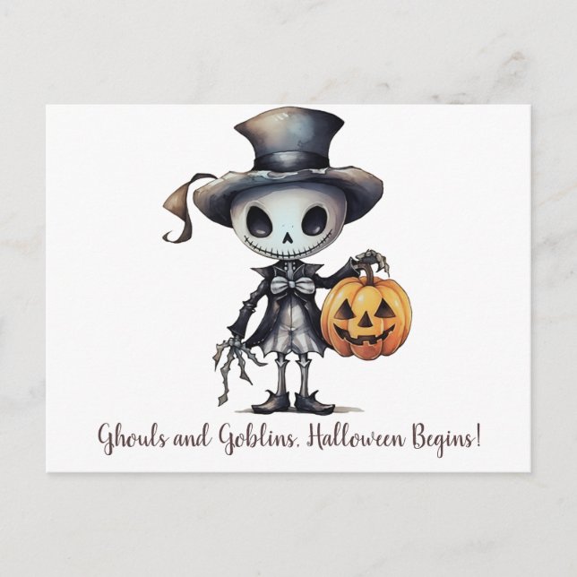 Postal Festiva Ghouls y Goblins, Halloween comienza Halloween (Anverso)