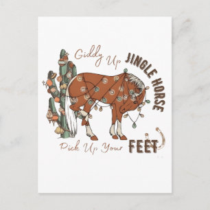 Postal Festiva Giddy Up Jingle Horses Recoge A Tus Navidades De P