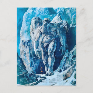 Postal Festiva Gigante de Hielo Poderoso Jötun en Paisaje Helado