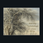 Postal Festiva Gijsbrecht Leytens Winter tree CC0805 Christmas<br><div class="desc">Christmas postcard made from a 17th century winter landscape by Flemish painter Gijsbrecht Leytens (A winter landscape with a woodsman and travellers).  You can customize the texts on the front side of the card,  simply by typing over the example text underneath the 'Edit this design template' heading.</div>