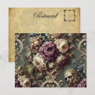Postal Festiva Gilded Unease - Diseño floral gótico victoriano