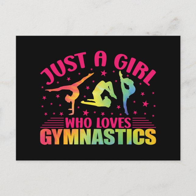 Postal Festiva Gimnasia gimnasta sólo un Chica que ama la gimnasi (Anverso)
