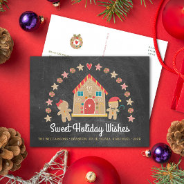 Postal Festiva Gingerbread House Cookie Sweet Wiers Chalkboard