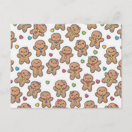 Postal Festiva Gingerbread Men Christmas Postcard