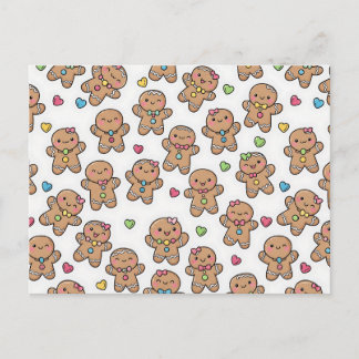 Postal Festiva Gingerbread Men Christmas Postcard