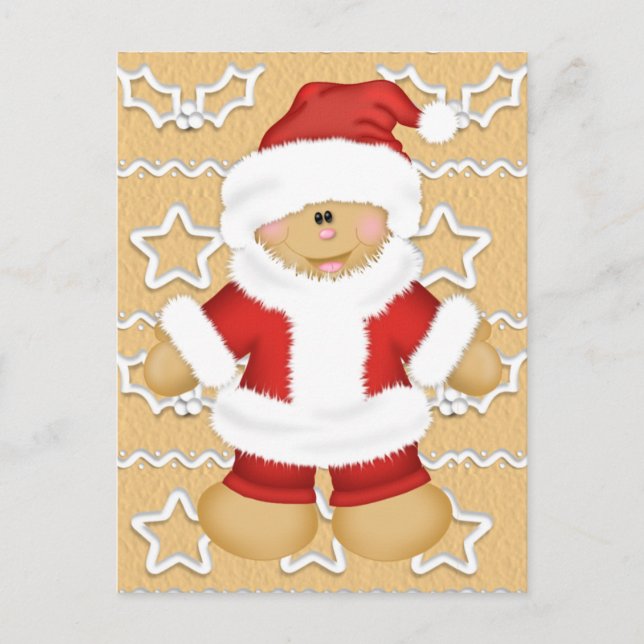 Postal Festiva Gingerbread Santa Claus (Anverso)